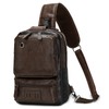 SUIKIHUM Vintage PU Leather Sling Backpack for Men, Crossbody Bag,