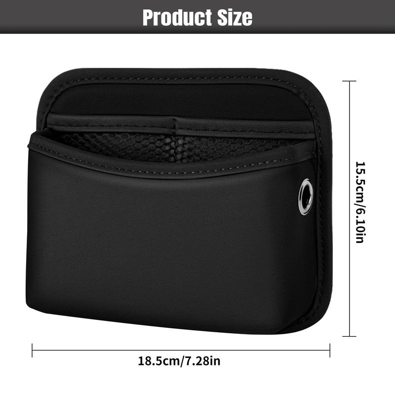 JEYODA Car Seat Side Storage Pocket, Small Organizer,PU Leather Multifunctional