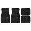 Suobstales Black Leopard Print Car Mats for Front Rear, 4