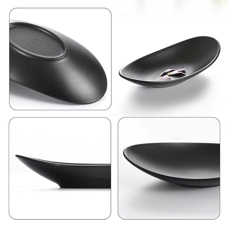 Bamyli Black Ring Key Dish for Hallways,Oval Trinket Dish Key