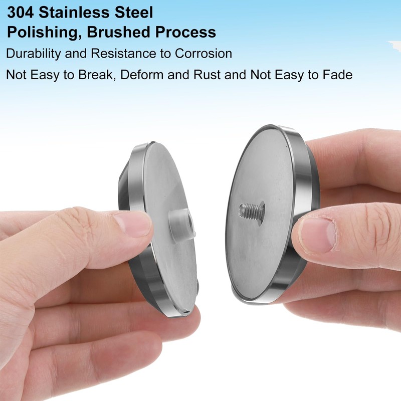 uxcell 2PCS Round Shower Glass Sliding Door Handles, 304 Stainless