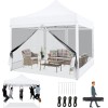 Hoteel 10x10FT Pop-Up Canopy Party Tent Gazebo w/ Mosquito Netting