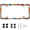PINFFSHU Dense Botanical License Plate Frame - Sunflower & Dahlia