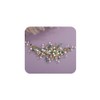 Teyglen Green Crystal Pearl Wedding Headband Handmade Champagne Rhinestone Hair