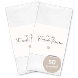 50 x Tears of Joy Wedding Handkerchiefs Banderoles - Hearts DIY Banderoles as Decoration for Guest Handkerchiefs (Handkerchiefs Not Include