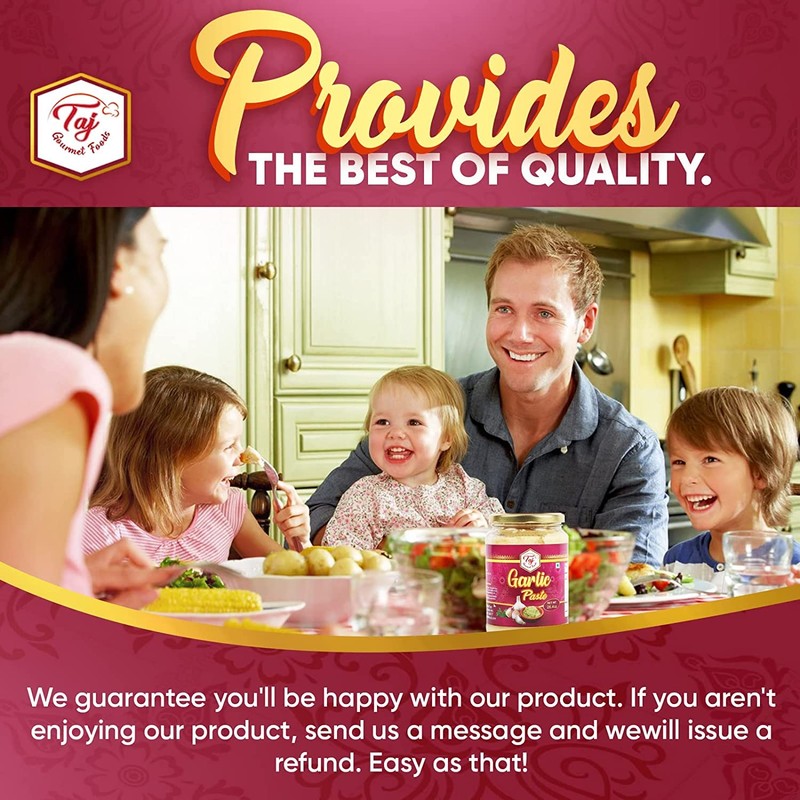 TAJ Garlic Paste | Fresh Garlic Cooking Paste | 300g