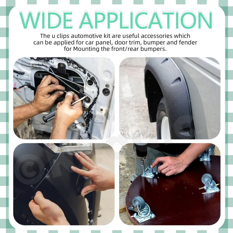 Keadic 50 Pce Auto Car U-Clip, U Nut Kit Clip