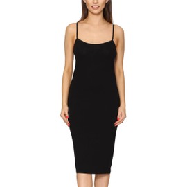 Merry Style MS10-402 Women's Knee-Length Petticoat Midi Length Adjustable Straps, black