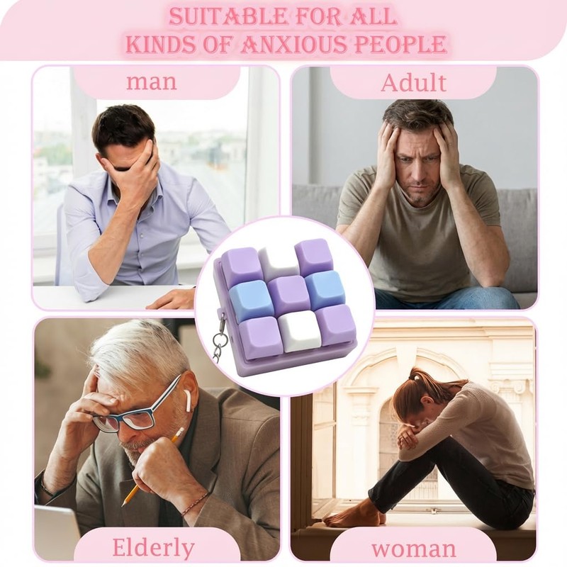 MILAKE Keyboard Fidget Set, 4 Pcs Keyboard Clicker Cube with