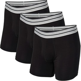Mr. Davis Men's Bamboo Viscose Standard Cut Boxer Brief Underwear - Black size Medium 3 Pack