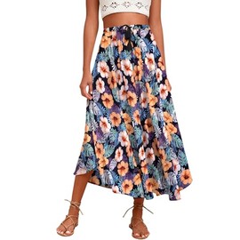Zeagoo Women's Skirts High Elastic Waisted Casual Skirt