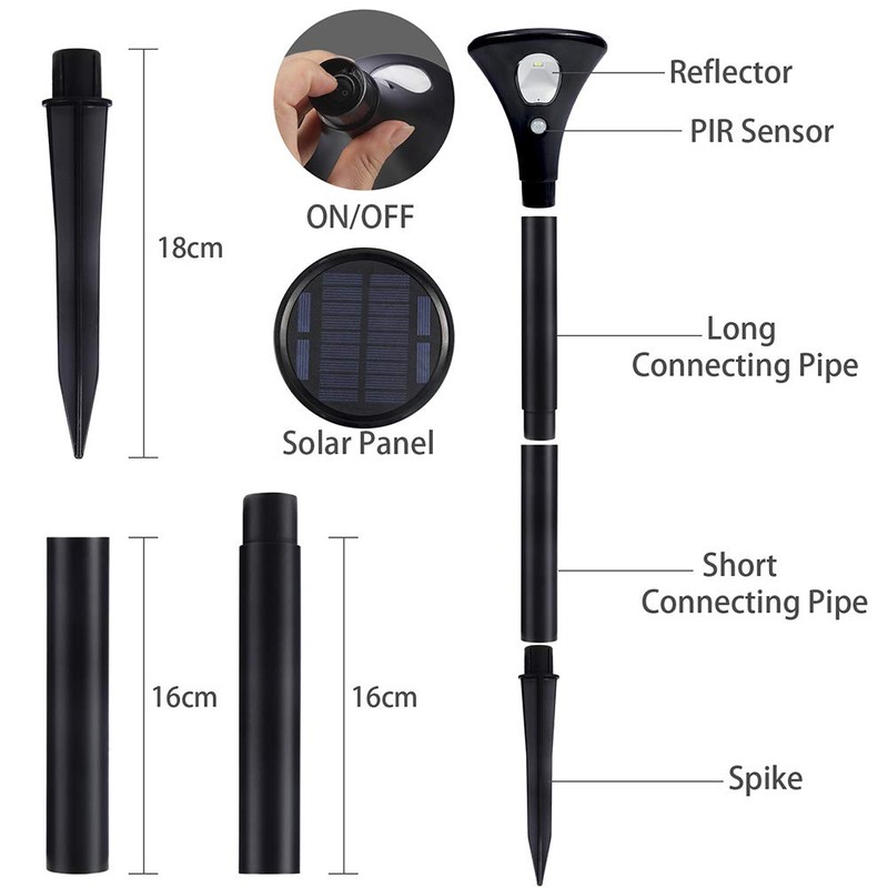 Litake Solar Lights for Outdoors, Pack of 2 Solar Garden