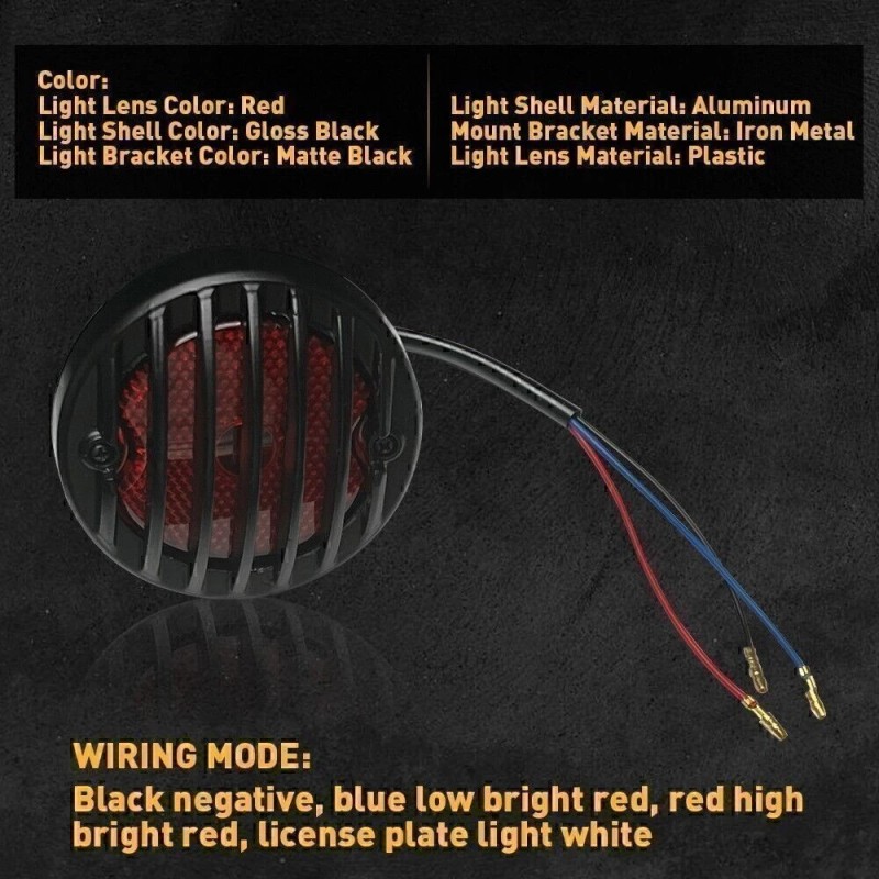 Gearzaar Side Mount License Plate Bracket Motorcycle LED-Light Holder For