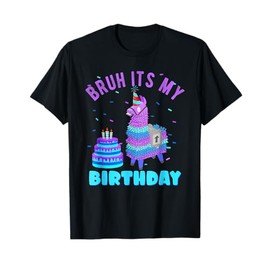 Bruh Its My Birthday Llama Pinata Boy Girl Family Party Bday T-Shirt