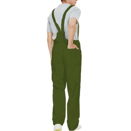 WORK IDEA Men's Bib Overalls Workwear Fashion Lightweight Jumpsuit with Pockets, Army Green, XXXXL