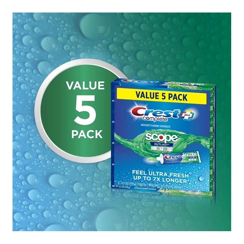 Crest Complete + Scope Outlast Ultra Toothpaste 6.3 oz, 5