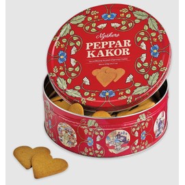 Nyakers Pepparkakor Swedish Ginger Snaps - Heart-Shaped Ginger Cookies Traditionally Baked in Sweden Since 1952 - Original, Famous & Old Fashioned Thin Gingersnap Cookies - 14.11 Ounces (Pack of 2)