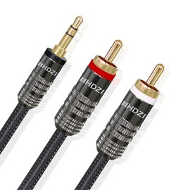 HHDZI 3.5mm to 2 RCA Male Cable RCA Audio Cable Stereo to Female Headphone Jack Adapter (6.6ft（2m）)