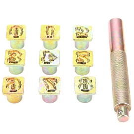 10pcs Metal Stamp Punch Kit Vintage Design 0~8 Number Leather Craft Stamping Die Tool for Metal Plastic Wood Leather 13mm/0.5inch