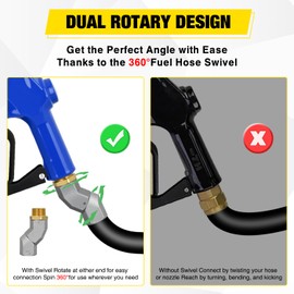 Nilight 1" NPT Fuel Hose Swivel, 360 Rotating Connector for Fuel Transfer Hose Nozzle Pump Diesel Gasoline Kerosene