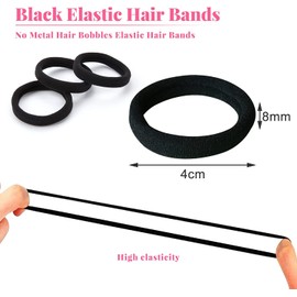 Ondaring Elastic Hair Bands, 50 Pcs Hair Ties Hair Bobbles Ponytail Holder Headbands, 8 mm Soft Seamless Hairbands, No Metal Hair Bobbles Elastic Hair Bands for Women Men Girls Kids