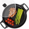 S·KITCHN Cast Aluminum Griddle Pan for Stovetop with Lid -