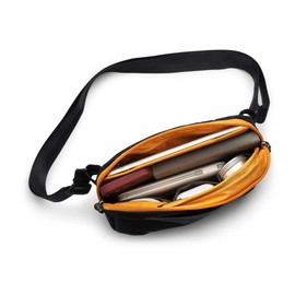 Allett Daily Crossbody Bag for Women & Men | 4L Lightweight Recycled Sling for Travel & Everyday Use | Hidden Passport Pocket, Sunglasses Slot | Water-Resistant Nylon, Adjustable Strap | Black