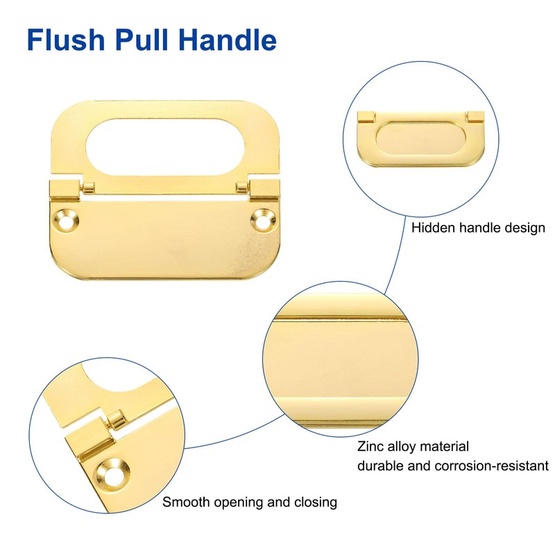 sourcing map 5Pcs Flush Pull Handle, 3 Inch Hidden Recessed
