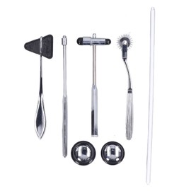 Kadimendium Juego de Martillo Neurológico de 5 Uds. Juego de Martillo Médico Portátil Multifuncional de Acero Inoxidable Juego de Martillo para Reflej