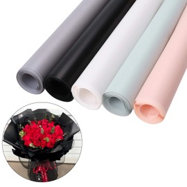Wrapping Paper 20 Sheets Bouquet Packaging Paper Waterproof Paper Roll Translucent Flowers Wrapping Paper Roll Plain Decorative Paper Gift Packaging for Christmas Birthday Wedding