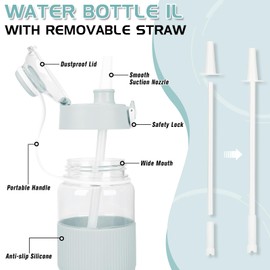 AOPREL Drinking Bottle, 1 Litre Water Bottle, Leak-Proof Sports Water Bottle, 1 Litre with Straw, BPA-Free Sports Bottle for Gym, School, Bike, Fitness, Camping (