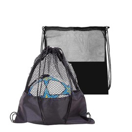 Drawstring Mesh Sports Ball Bag - 2Pcs Basketball Carrying Net for Football, Athletic Gear, Sport Game Ball Storage - Heavy Duty Backpack