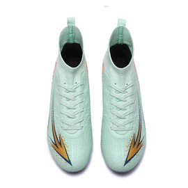 Up run Men's High Top Soccer Shoes FG Long Spikes Adult Football Shoes Lightweight Professional Athletic Training