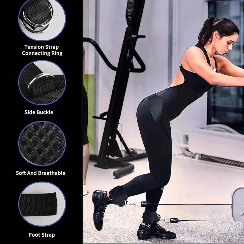 Par Grilletes Para Tobillo Con Talonera Gym Abductor Gluteo