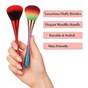 Powder Makeup Brush Set, Soft Domed Heads, Red And Rainbow