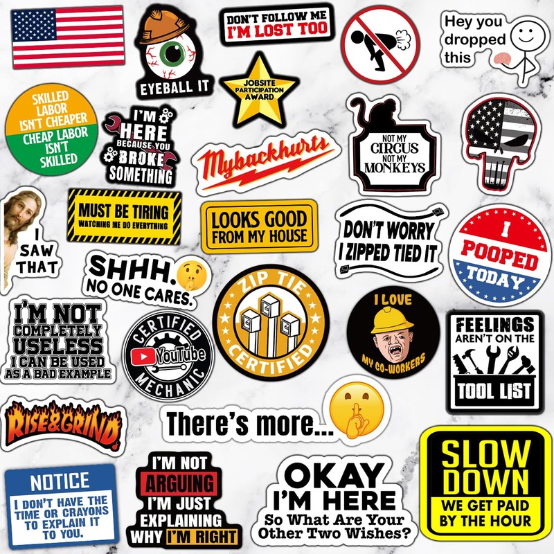 306 PCS Funny Hard Hat Sticker Pack for Adults -