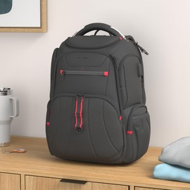 VANKEAN Travel Laptop Backpack 17.3 Inch TSA Friendly, Water-Repellent Anti Theft XL Computer Backpack with RFID Pockets College Backpacks with USB Port for Men Women Business Work Bag, Black