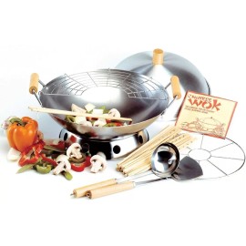 Norpro 10-Piece Wok Set, Silver, 14 inch