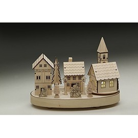 My Home Holz Weihnachtsdorf mit Beleuchtung