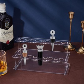UNICRAFTALE 2 Set Weinstopper Display Rack Weinflaschenverschluss Präsentationstreppe 18 Schlitze Durchsichtiges Acryl Weinverschlusshalter Weinverschluss Präsentationsständer Für Arbeitsplatte