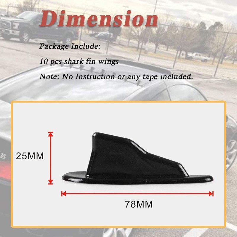 RULLINE 10pcs/Set Diffuser Shark Fin Kit Compatible with Spoiler Roof