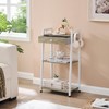 Gewudraw 3-Tier Bathroom Ladder Shelf with Drawer, Bathroom Floor Storage