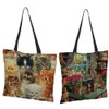 crazy bean Pack of 2 Printed Fabric Bags, Reusable Shopping