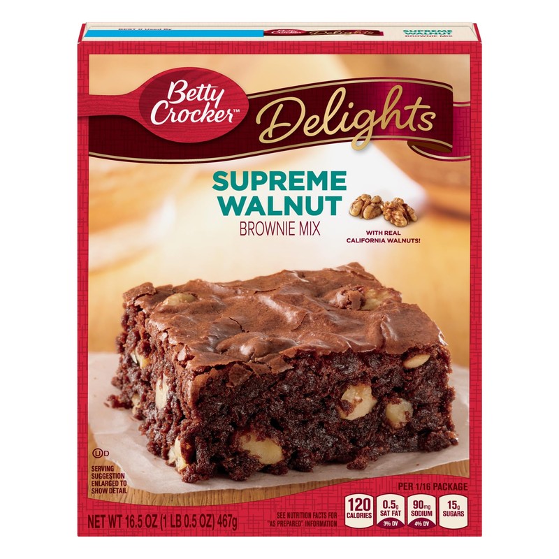 Betty Crocker Delights Brownie Mix Supreme Walnut 16.5 oz (Pack