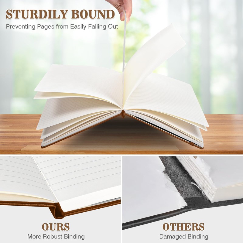 OMEYA Hardcover Journal Notebooks for Work: 4 Pack, A5 100gsm