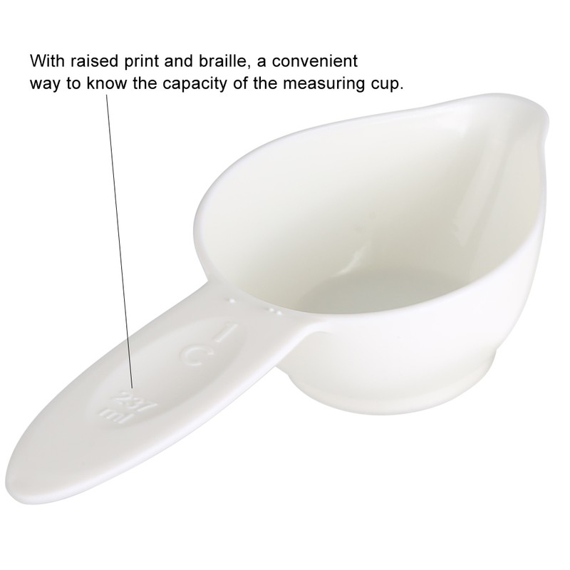 4Pcs/Set Portable Braille Measuring Spoon Cup Kitchen Cooking Baking Tool