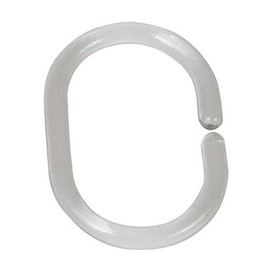 Wenko 19190100 Shower curtain rings, small, set of 12, oval, Plastic, Transparent