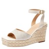 Coach Women's Espadrille Wedge Platform, Chalk, 5