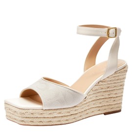 Coach Women's Espadrille Wedge Platform, Chalk, 5