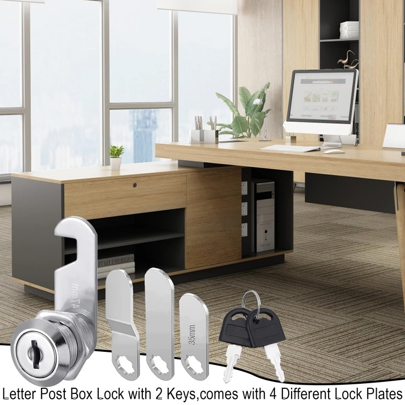 Chtaoxin Letterbox Lock, 16mm Mailbox Cabinet Cam Lock with 4